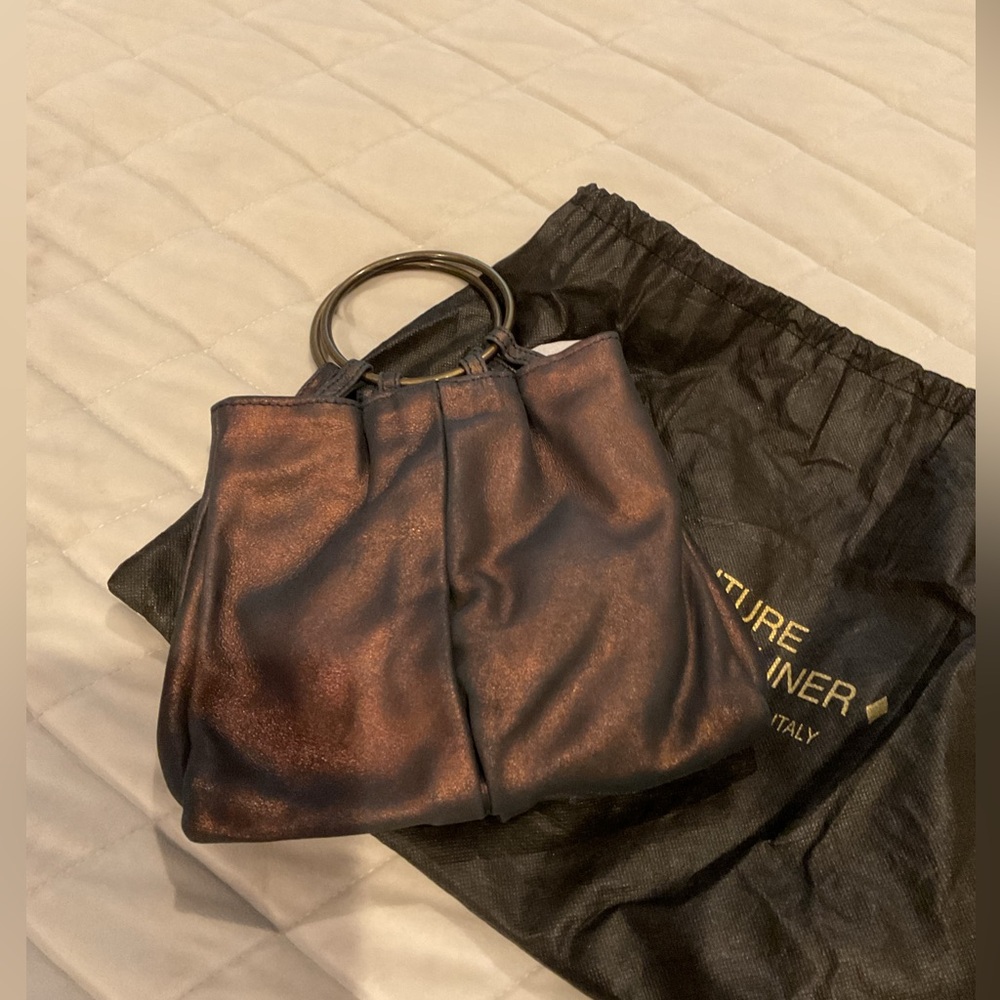 Cute handbag for going out! Black w/iridescent finish/shimmer, Donald J Pliner